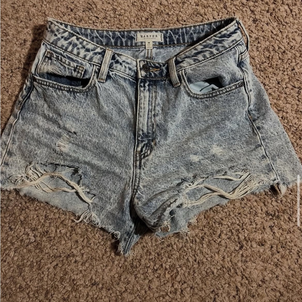 Gray Distressed Jean Shorts Vintage Style